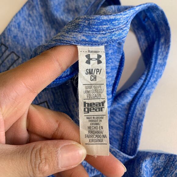 Under Armour Tank Top Womens S Small Blue Racerback Athletic Sleeveless Big Logo - Picture 6 of 9